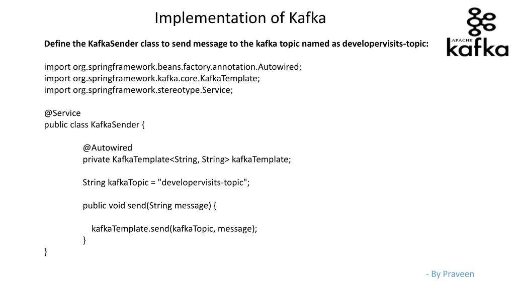 implementation of kafka 1