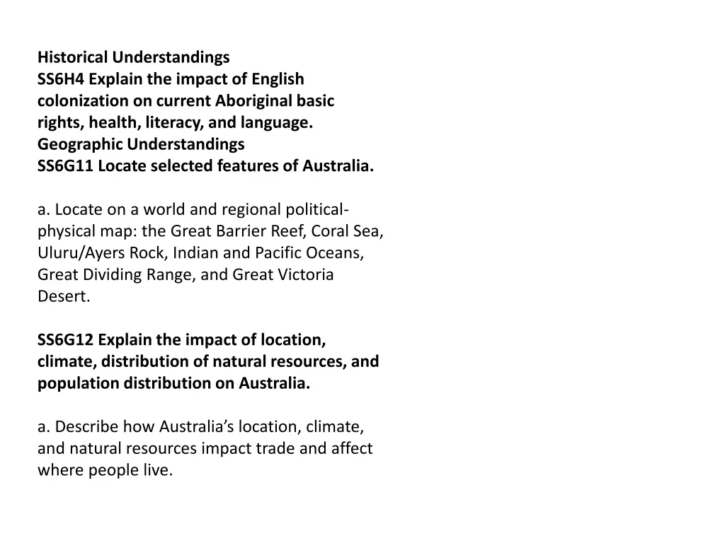 historical understandings ss6h4 explain