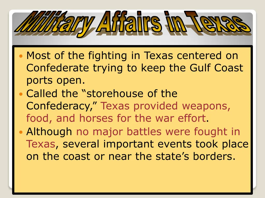 military affairs in texas