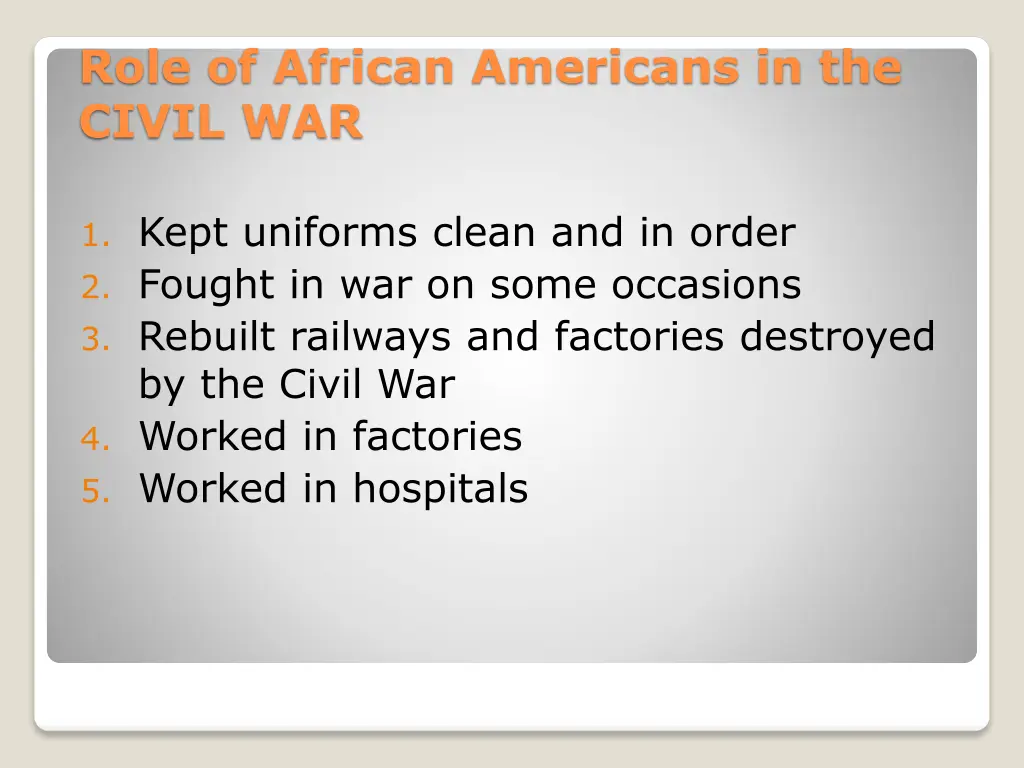 role of african americans in the civil war