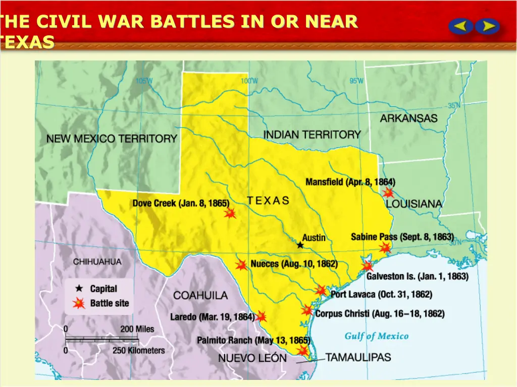 the civil war battles in or near texas