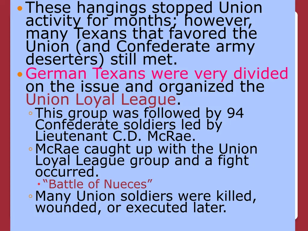 these hangings stopped union activity for months