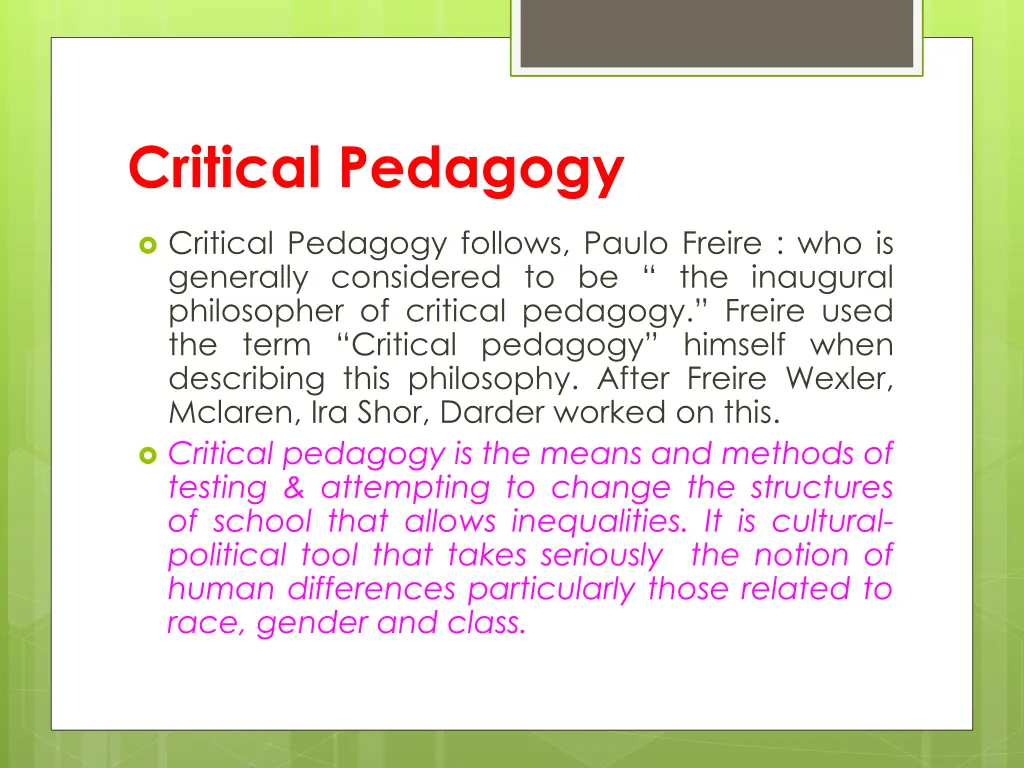 critical pedagogy