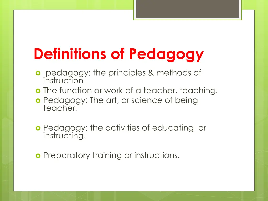 definitions of pedagogy