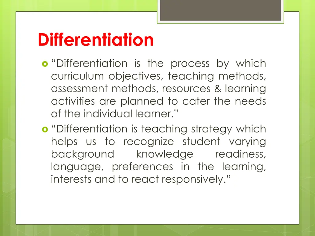 differentiation 1