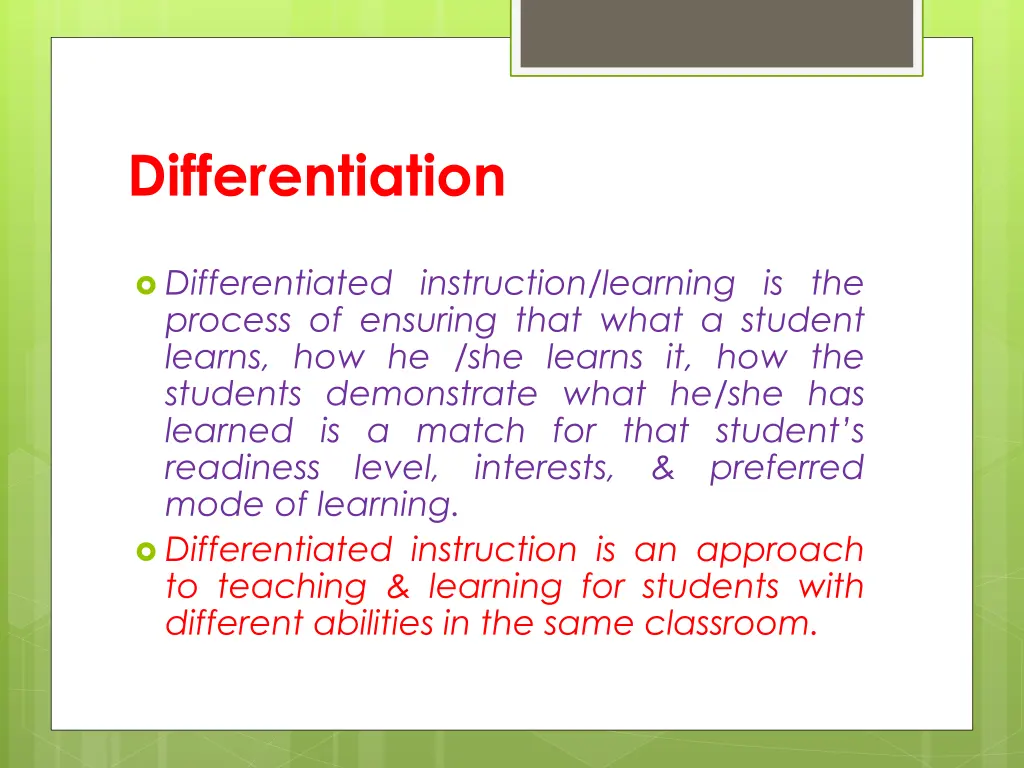 differentiation