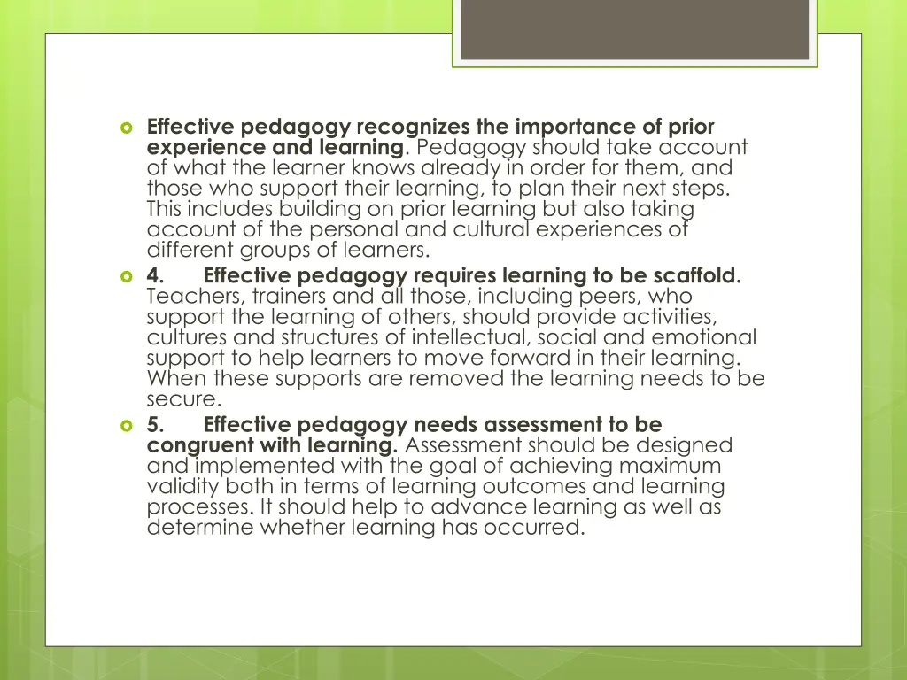 effective pedagogy recognizes the importance