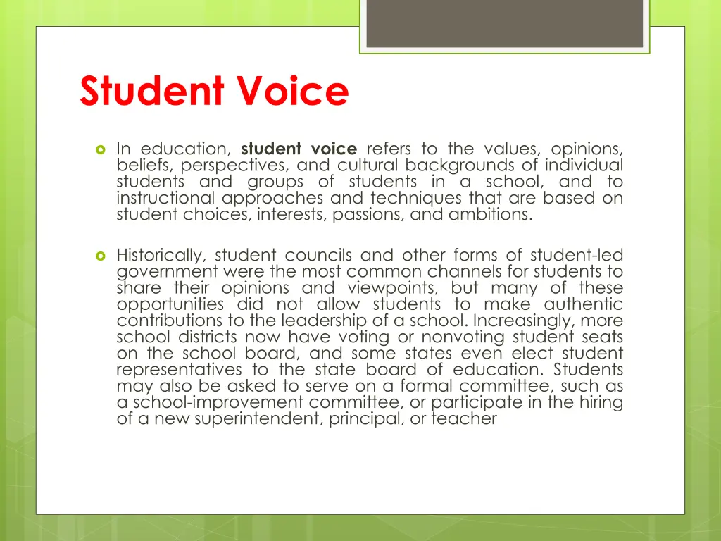 student voice