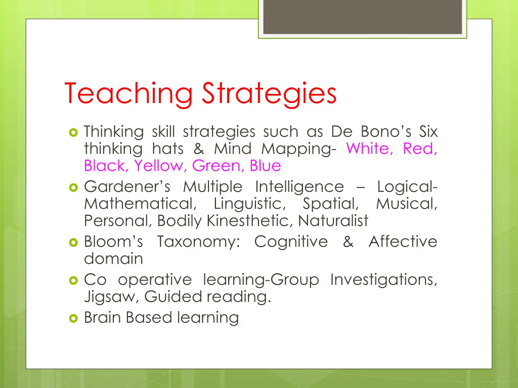 teaching strategies