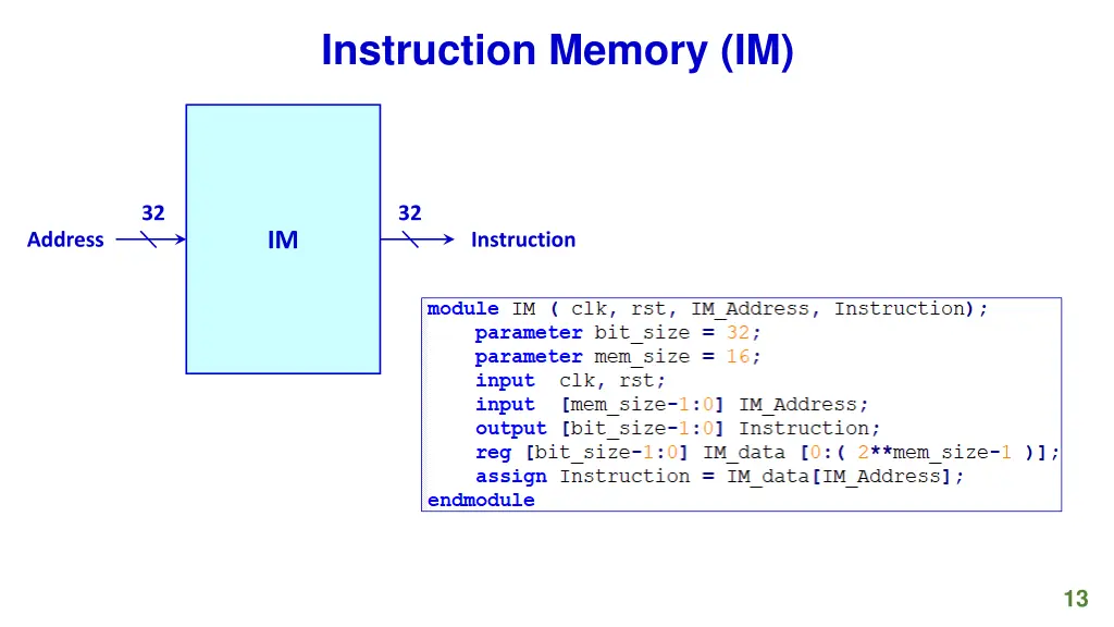 instruction memory im