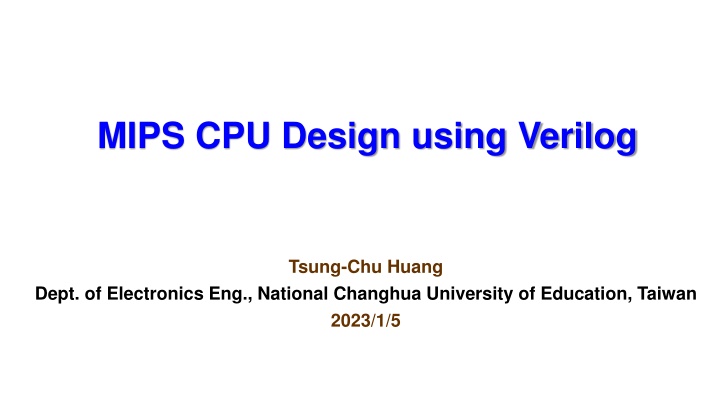 mips cpu design using verilog