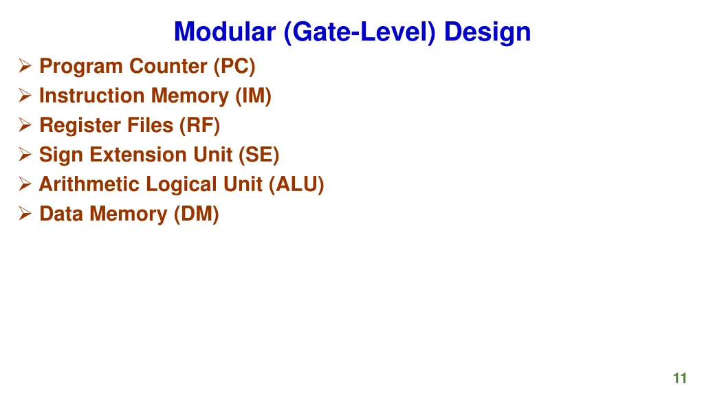 modular gate level design program counter