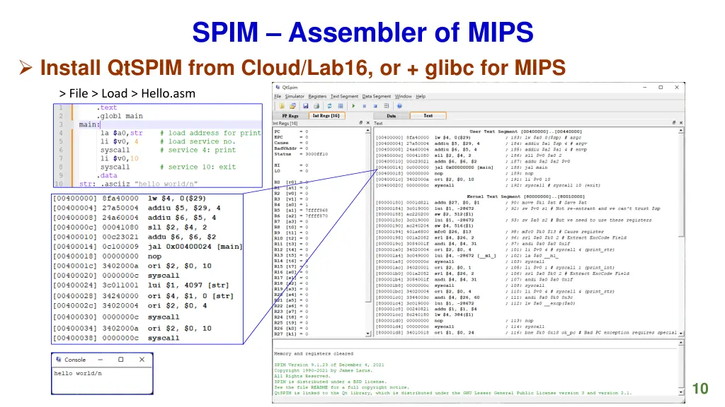 spim assembler of mips