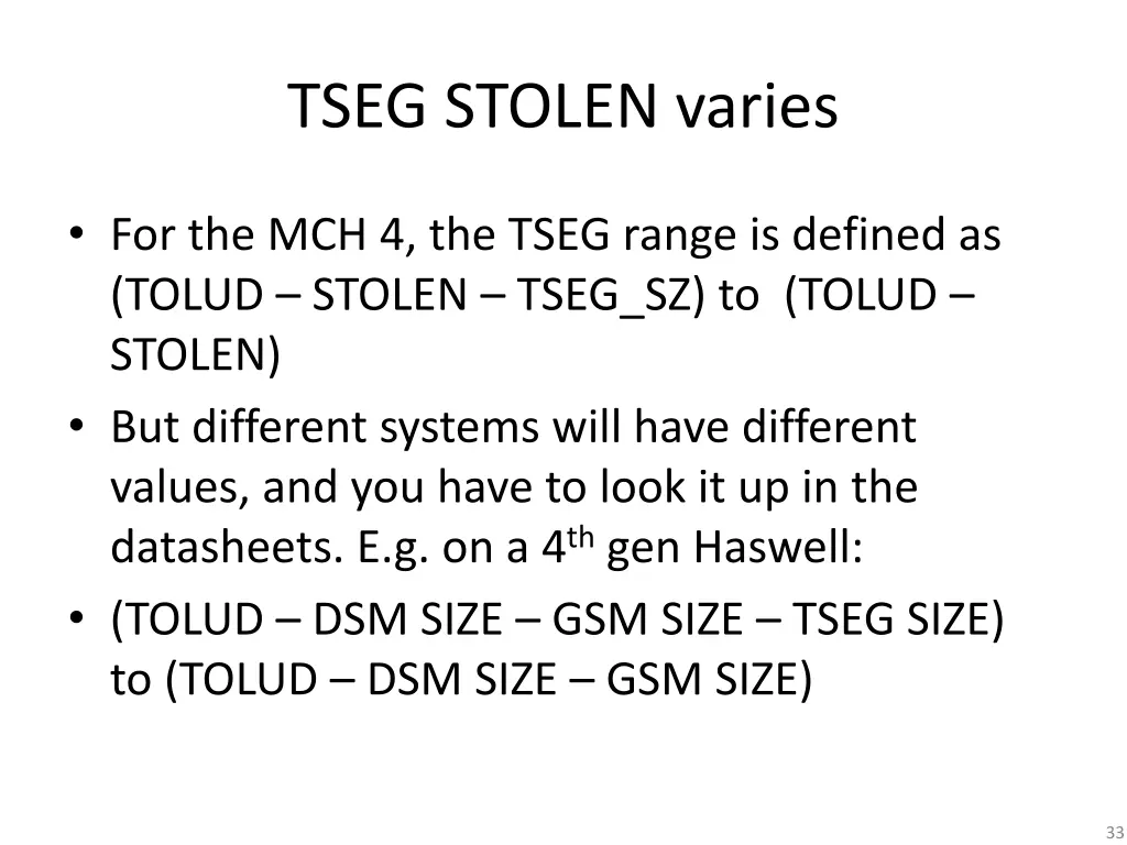 tseg stolen varies