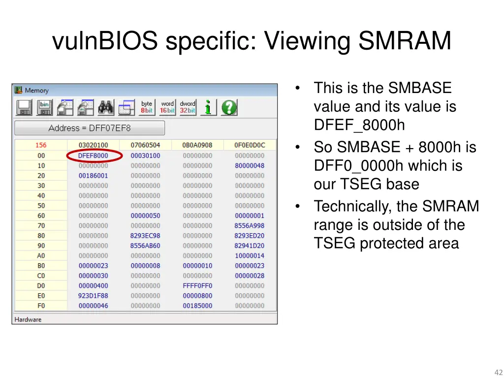 vulnbios specific viewing smram 3