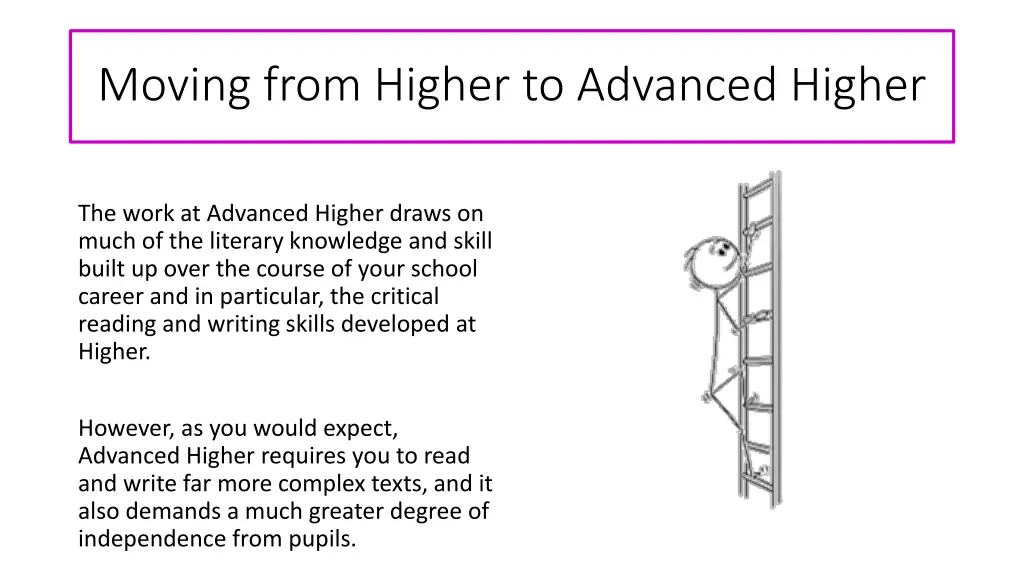 moving from higher to advanced higher