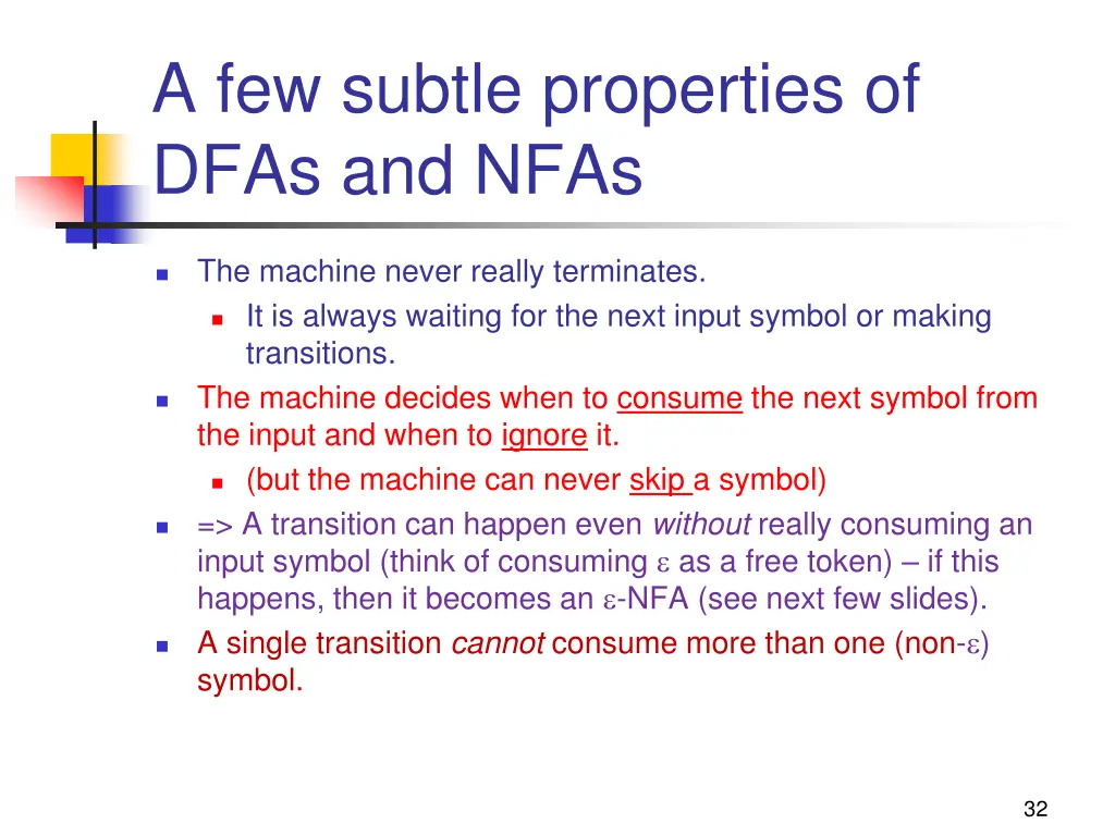 a few subtle properties of dfas and nfas