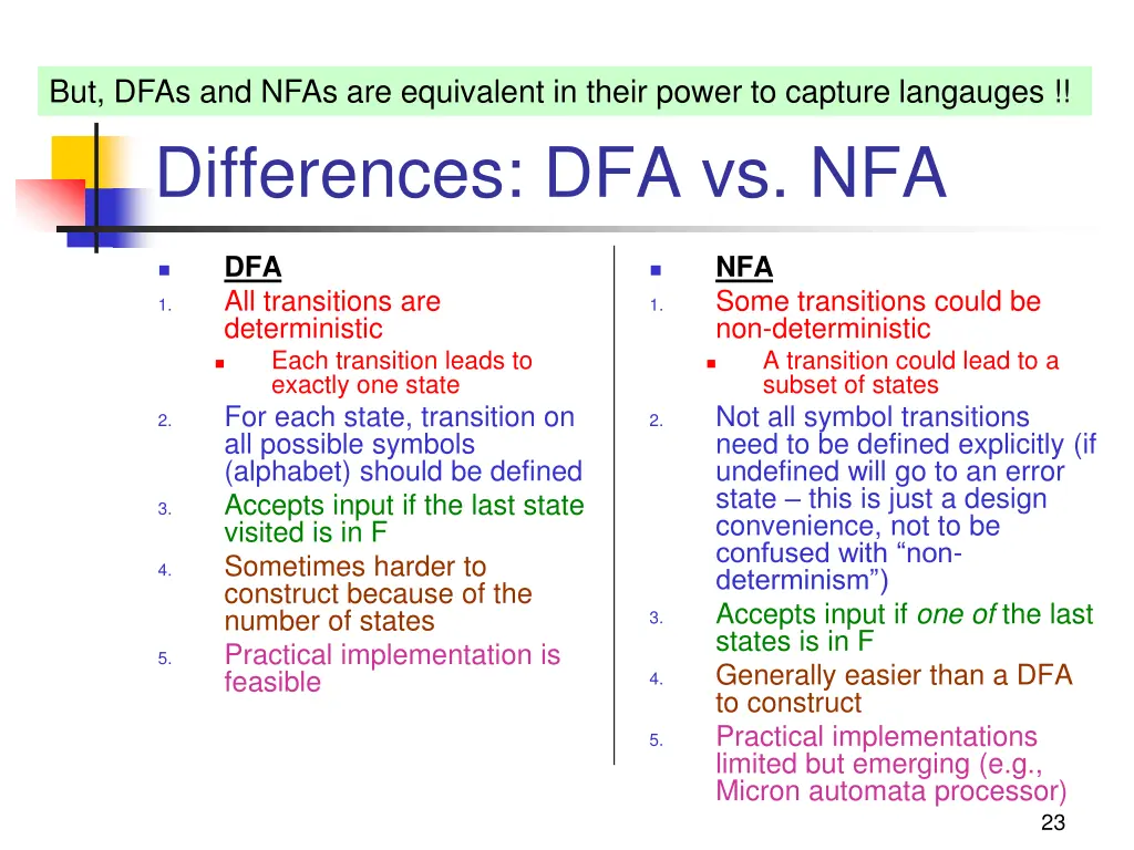 but dfas and nfas are equivalent in their power