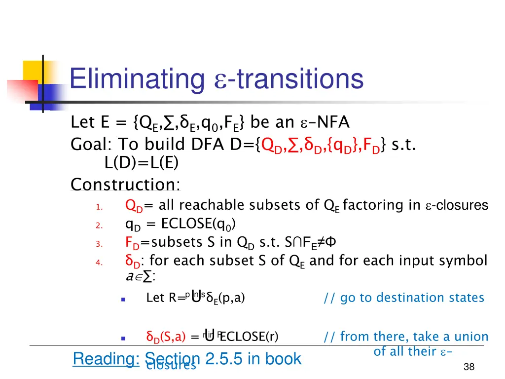 eliminating transitions