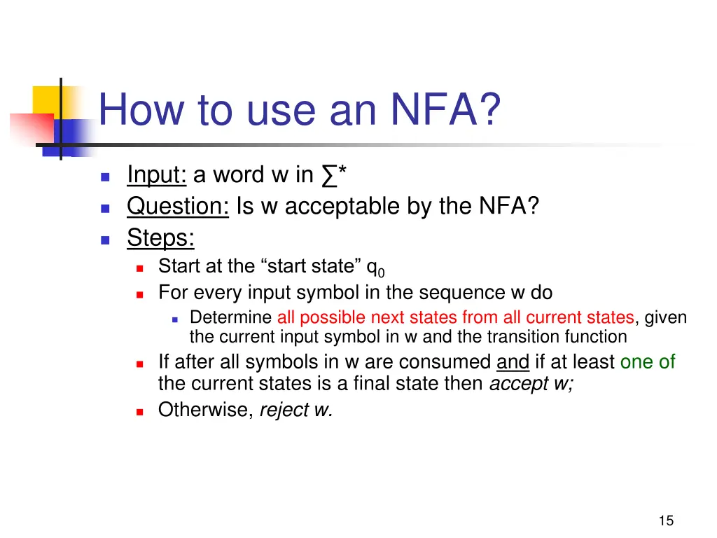 how to use an nfa