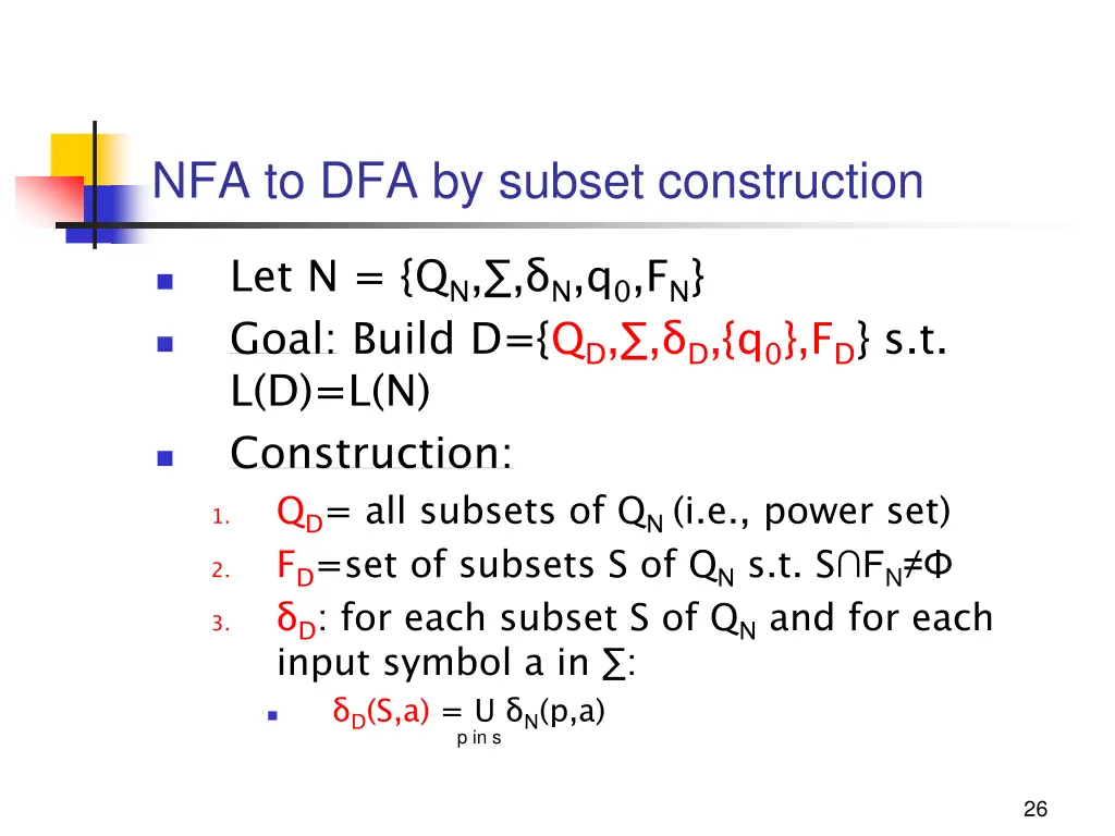 nfa to dfa by subset construction