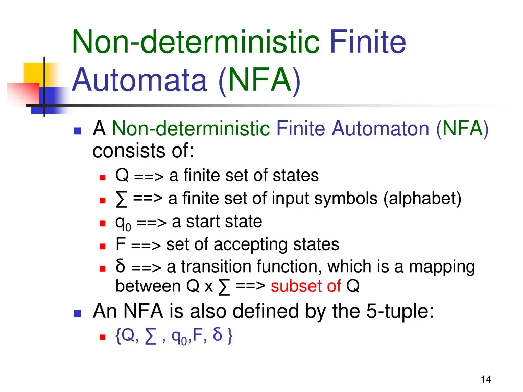 non deterministic finite automata nfa 1