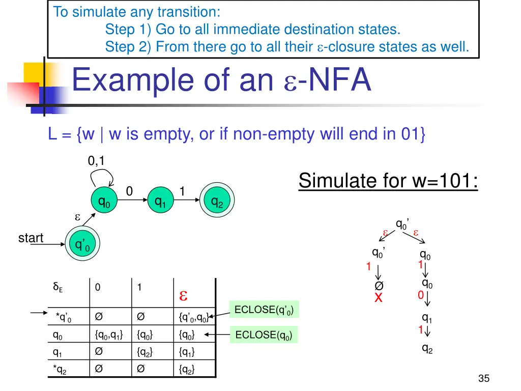 to simulate any transition step