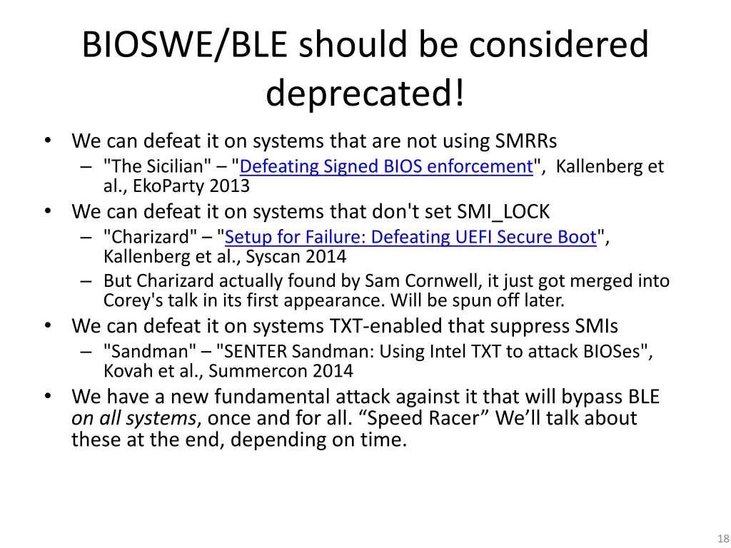 bioswe ble should be considered deprecated