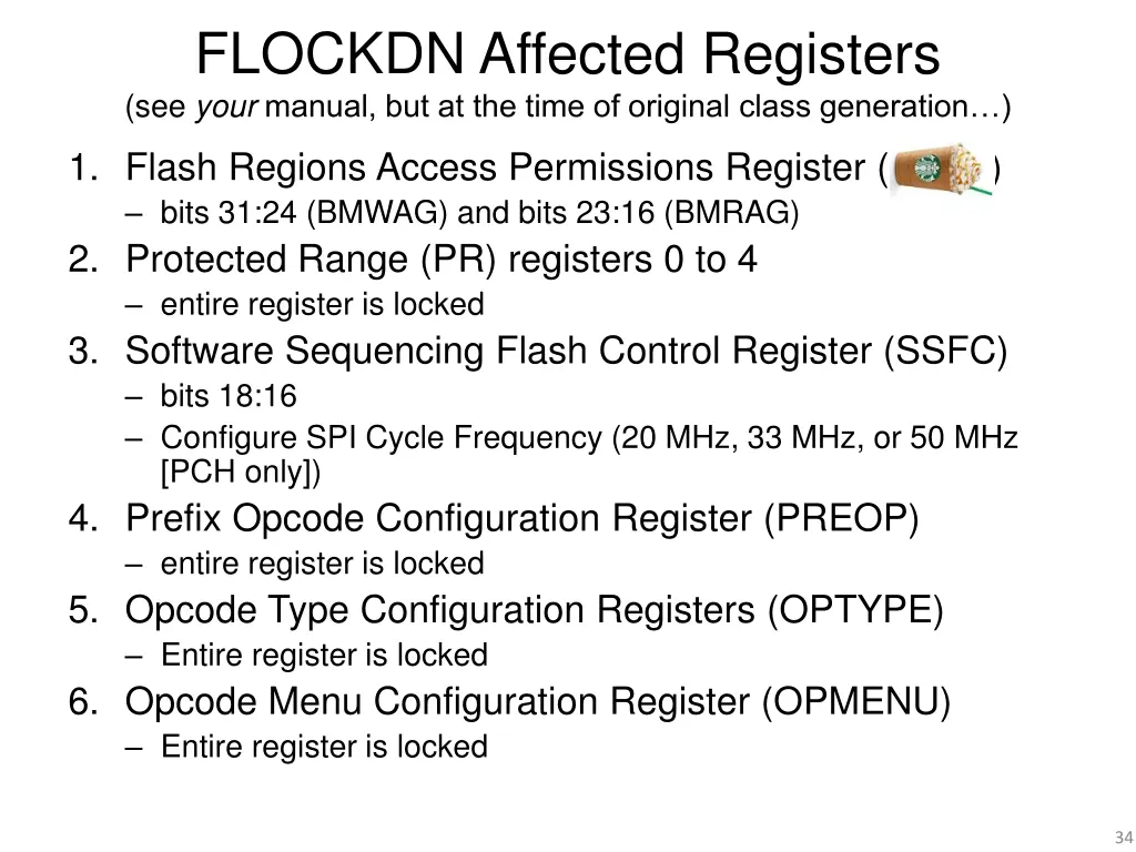 flockdn affected registers see your manual