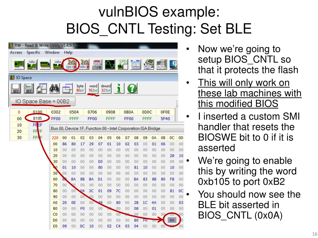 vulnbios example bios cntl testing set ble