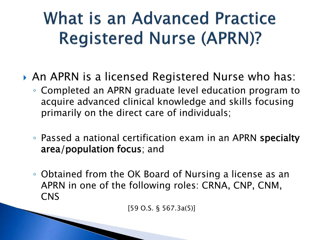 an aprn is a licensed registered nurse