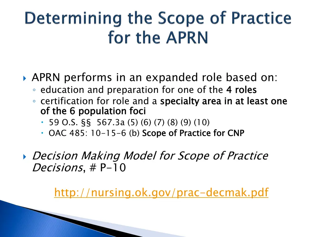 aprn performs in an expanded role based