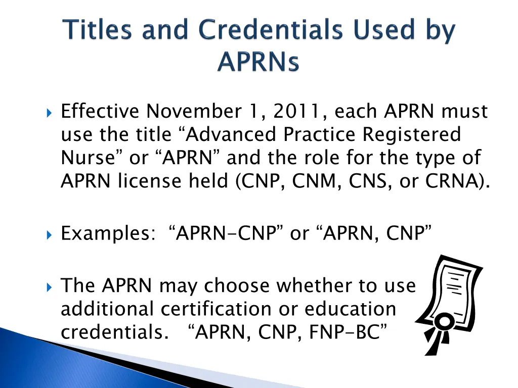 effective november 1 2011 each aprn must