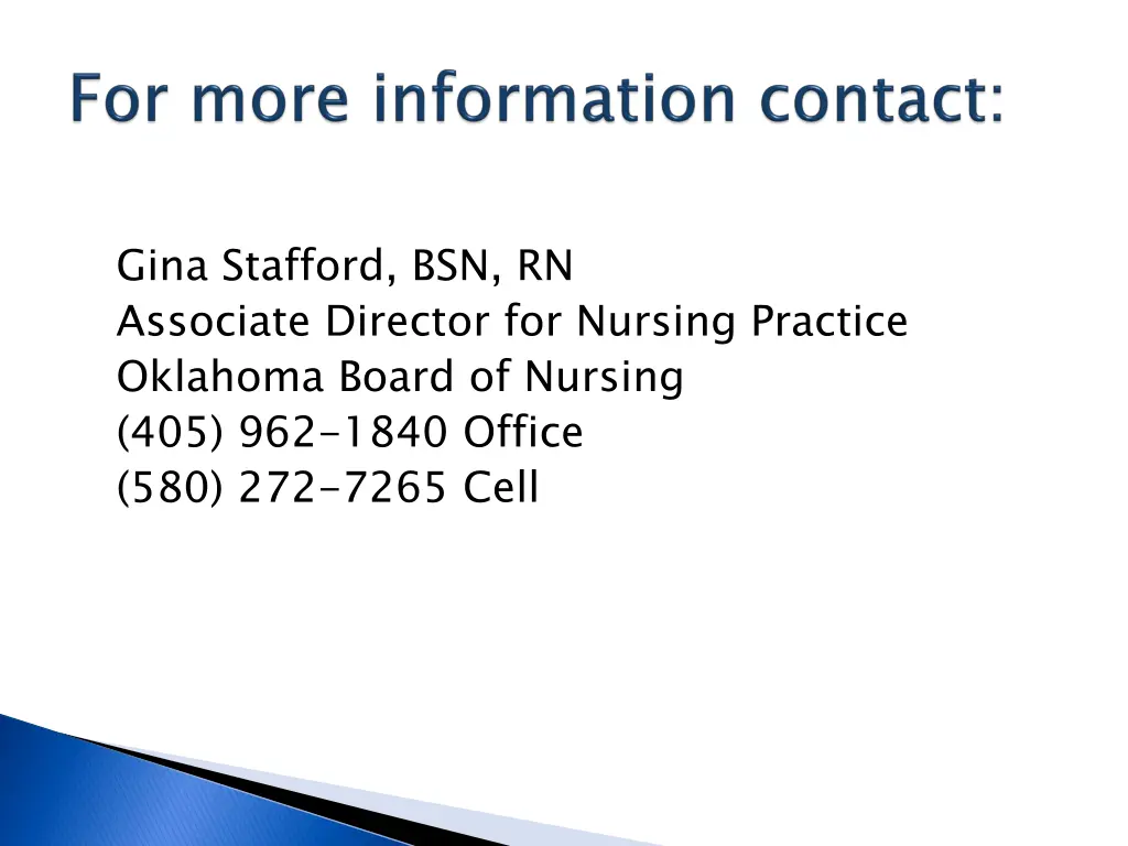 gina stafford bsn rn associate director