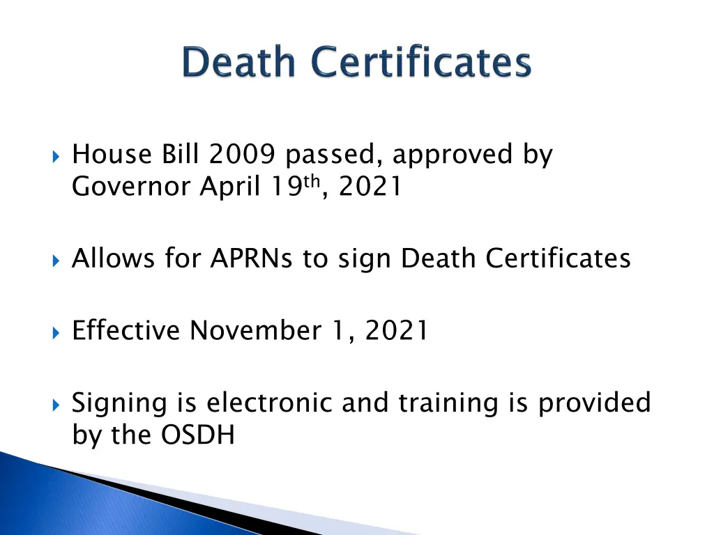 house bill 2009 passed approved by governor april