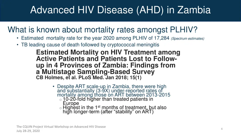 advanced hiv disease ahd in zambia 1