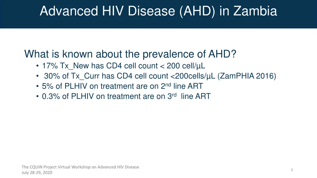 advanced hiv disease ahd in zambia