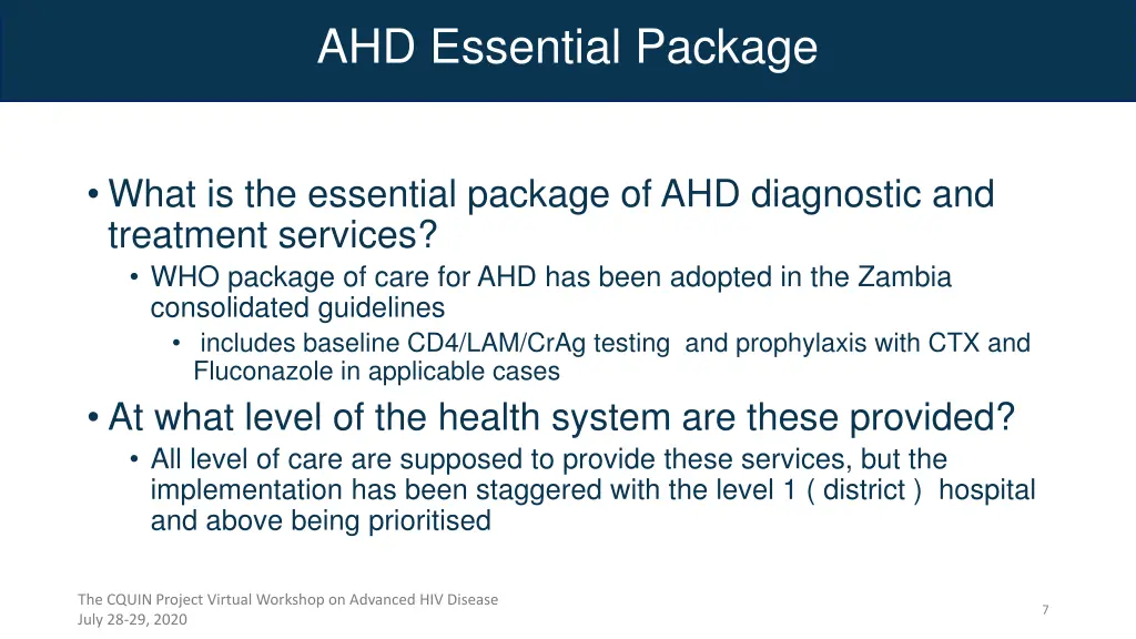 ahd essential package