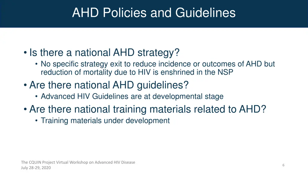 ahd policies and guidelines