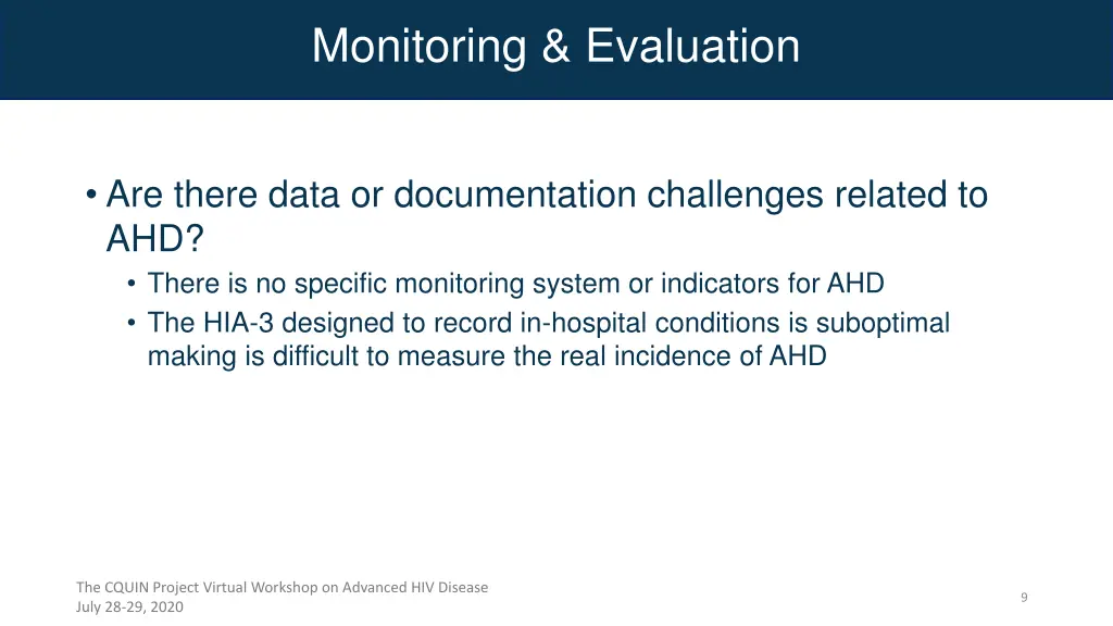 monitoring evaluation