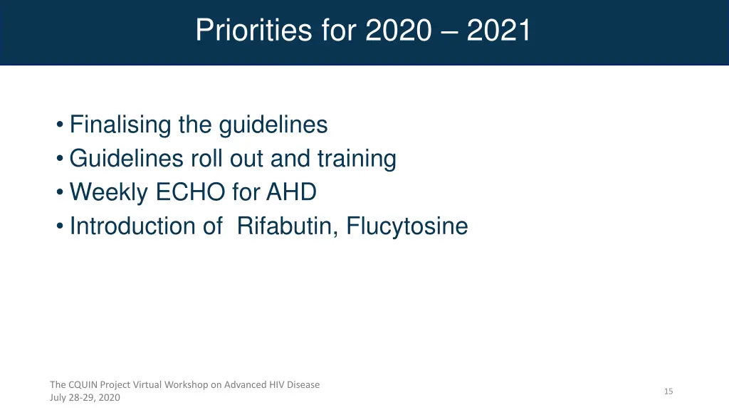 priorities for 2020 2021