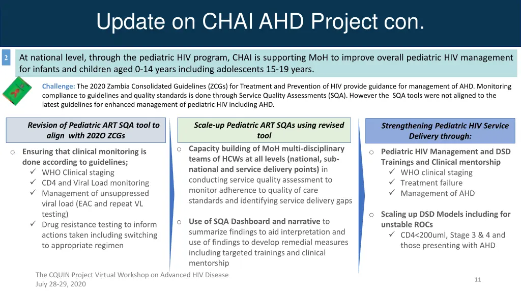 update on chai ahd project con