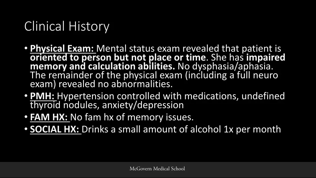 clinical history 1