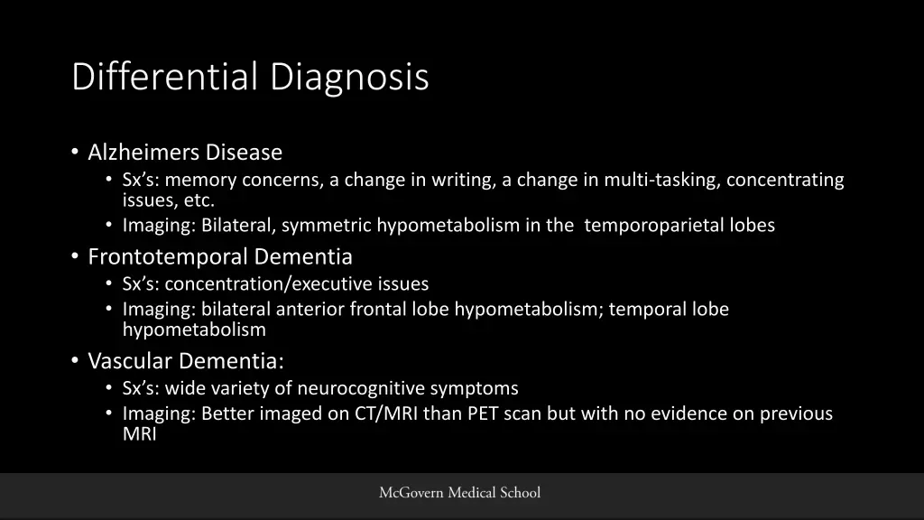 differential diagnosis