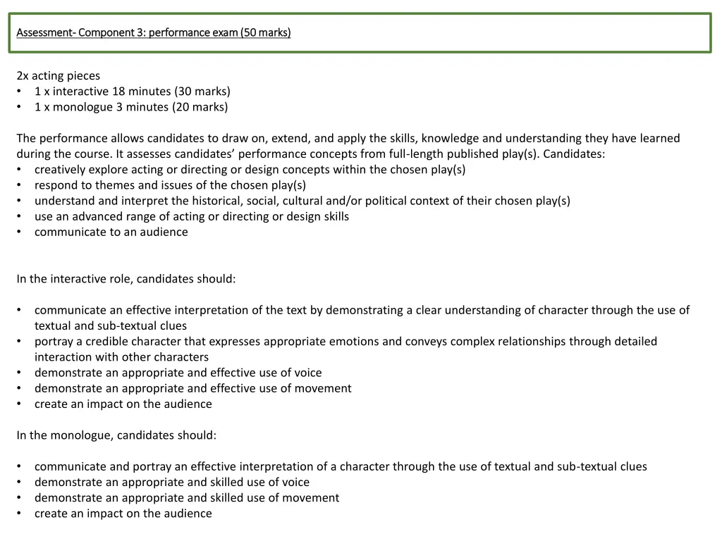 assessment assessment component 3 performance