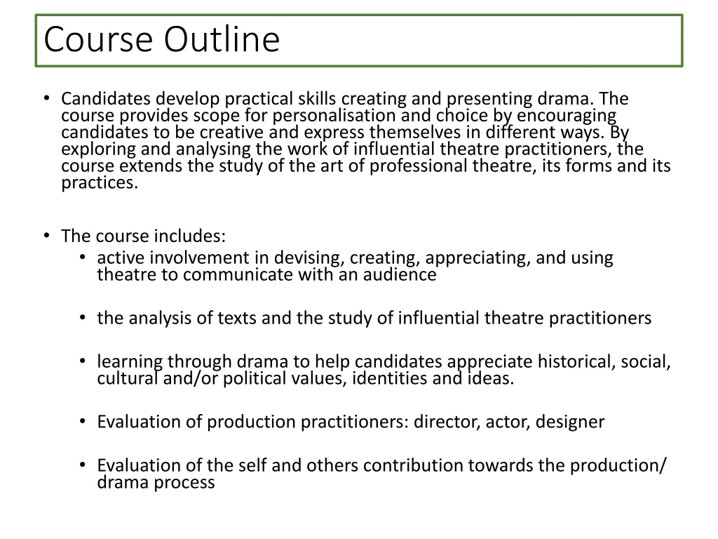 course outline