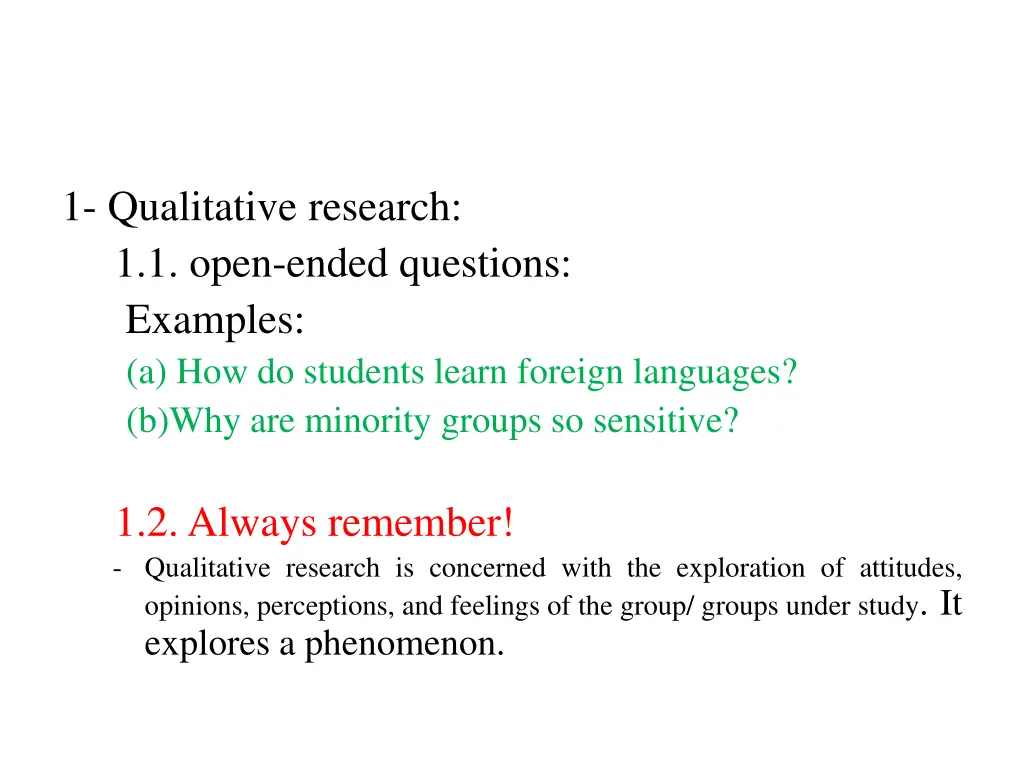 1 qualitative research 1 1 open ended questions