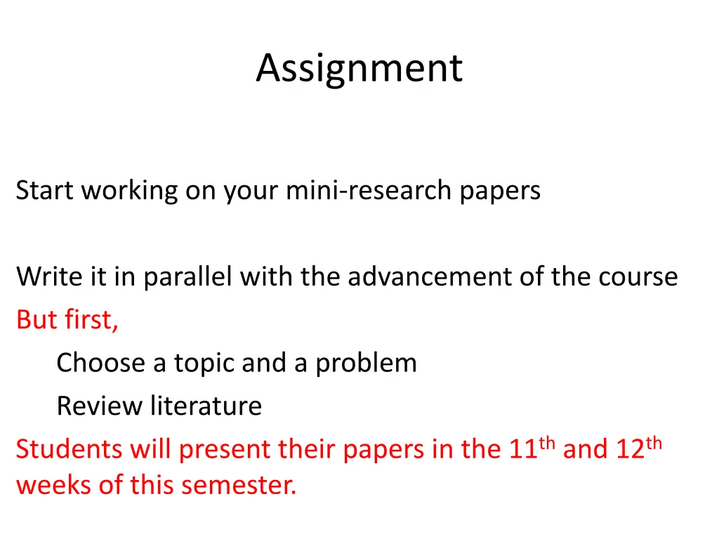 assignment