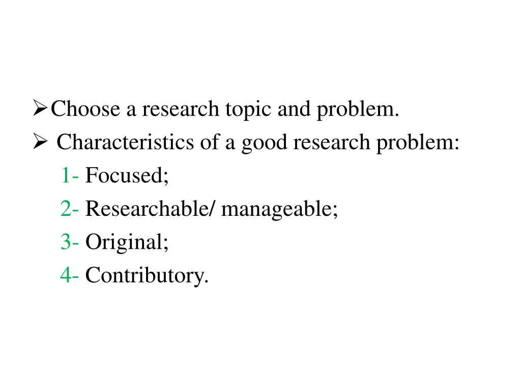 choose a research topic and problem