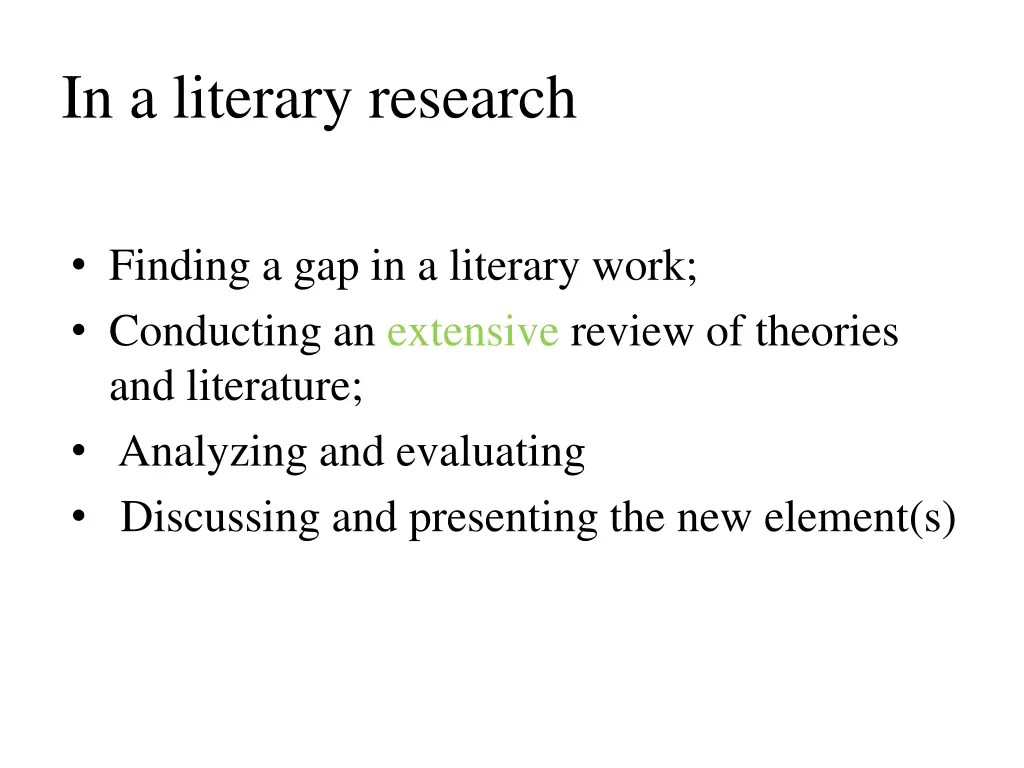 in a literary research